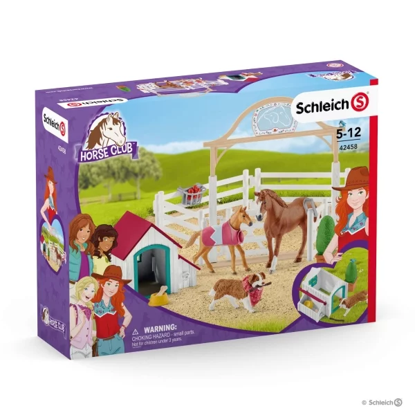 Schleich Hannah’s guest horses with Ruby the dog